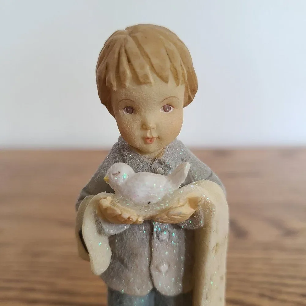 Foundations by Karen Hahn Boy With Bird and Blanket Confirmation Cute Figurine